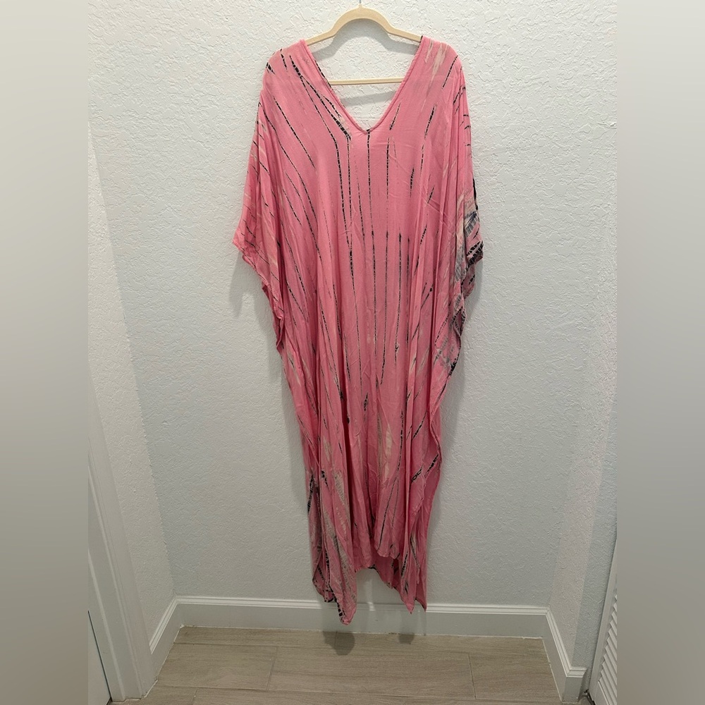 Pink Tie-Dye Kaftan Dress - Picture 2 of 2